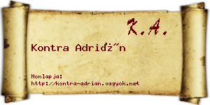 Kontra Adrián névjegykártya