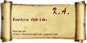 Kontra Adrián névjegykártya