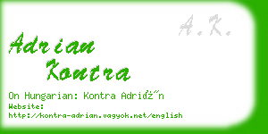 adrian kontra business card